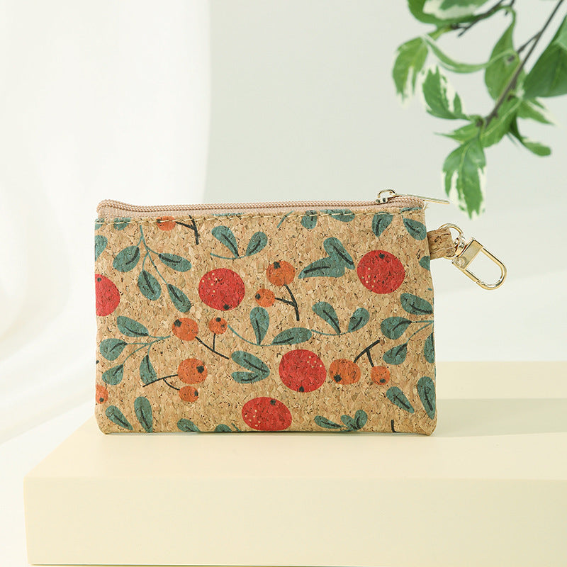 Wholesale 8pcs/pack Square Cork Coin Purse Card Holder Key Bags